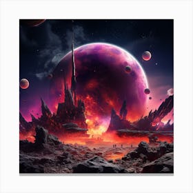 Alien Planet In Space Canvas Print
