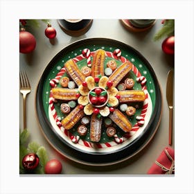 Christmas Sweet Banana Dessert Canvas Print