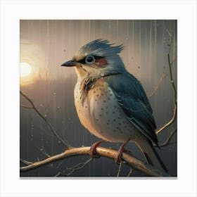 Bird In The Rain 1 Canvas Print