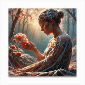 Girl In The Woods 2 Canvas Print