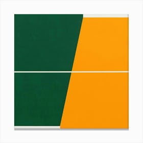 Green And Orange Squares Canvas Print