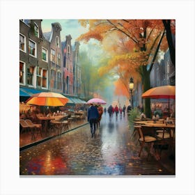 Rainy Day In Amsterdam 13 Canvas Print