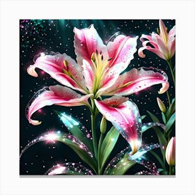 Pink Lily Wallpaper Canvas Print