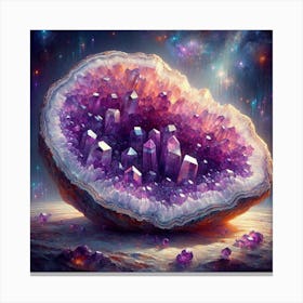 Shimmering Amethyst Geode Wall Decor 1 Canvas Print