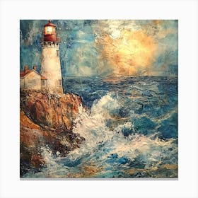 Lighthouse At Sunrise Canvas Print