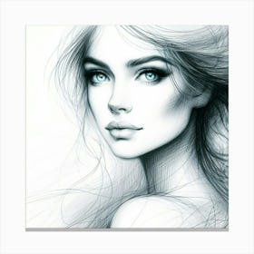 Girl With Blue Eyes 13 Canvas Print