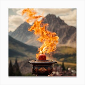 Incense Burning In The Mountains 1 Canvas Print