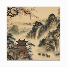 Chinese Landscape Painting Canvas Print