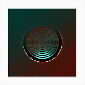 Geometric Neon Glyph on Jewel Tone Triangle Pattern 026 Canvas Print