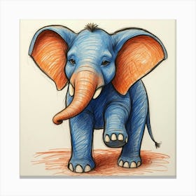 Baby Elephant Drawing Canvas Print