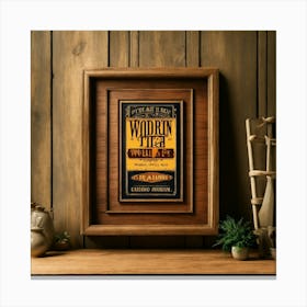 Realistic Framed Wooden Sign (1) Canvas Print