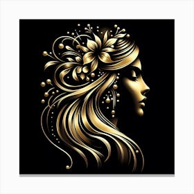 Gold Portrait Of A Woman Canvas Print