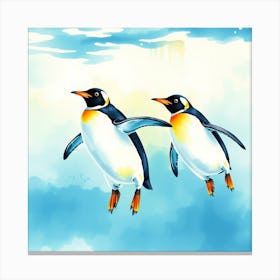 Penguins Flying Canvas Print