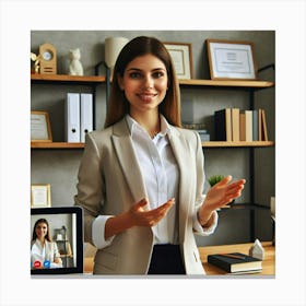 Businesswoman In Office 1 Canvas Print