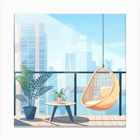 Balcony With Swing Chair 2 Canvas Print