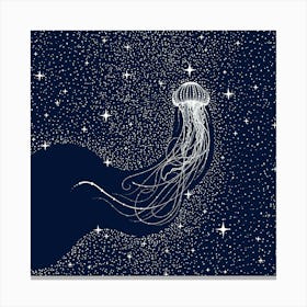 Starry Jellyfish SQUARE Canvas Print