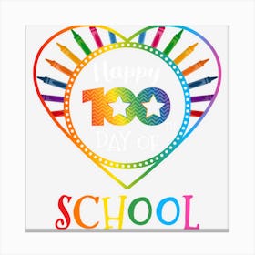 Happy 100th Day Of School For Teacher & Student Kids Canvas Print