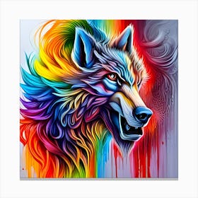 Rainbow Wolf 3 Canvas Print