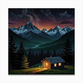 Leonardo Lightning A Night In The Mountains Art 1 Canvas Print