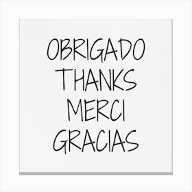 Thanks Merci Gracias Canvas Print