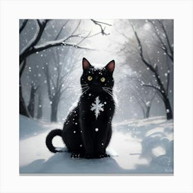 a black kitten called snowflake Canvas Print