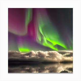Aurioa Borealis Northern Lights Aurora Night Colour Sky Nature Canvas Print