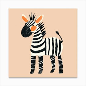 Charming Illustration Zebra 4 Canvas Print