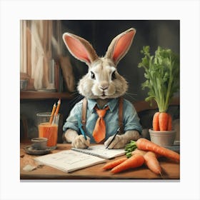 Rabbit At Work Canvas Print