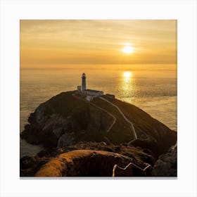 Sunset At The Lighthouse Canvas Print