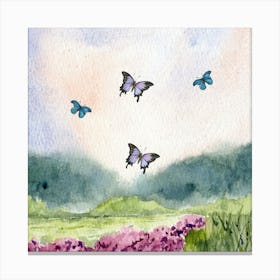 Watercolor Of Butterflies Canvas Print