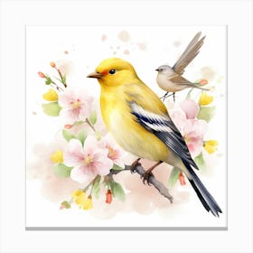 Yellow Finch Painting American Goldfinch Mother's Day Canvas Print