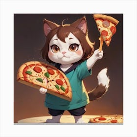 Kitty Pizza Canvas Print