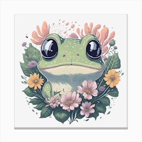 Floral Frog (1) Canvas Print
