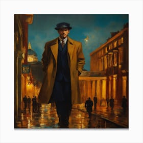 Detective In The Rain Canvas Print