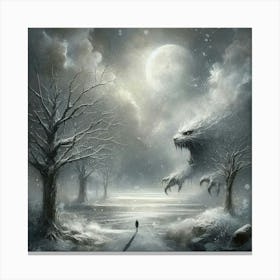 Monster In The Snow Canvas Print