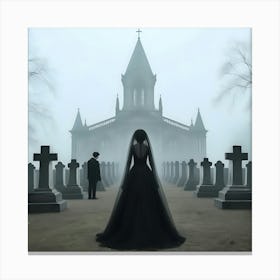 Haunted Cemetery Canvas Print