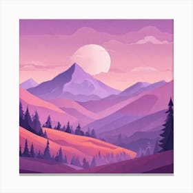 Misty mountains background in purple tone 19 Canvas Print