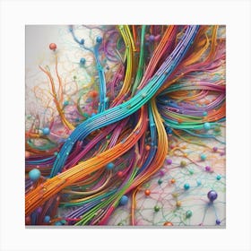 Colorful Network Of Wires Canvas Print