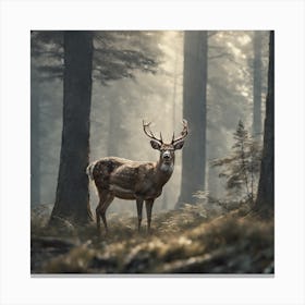 Deer In The Forest 212 Canvas Print