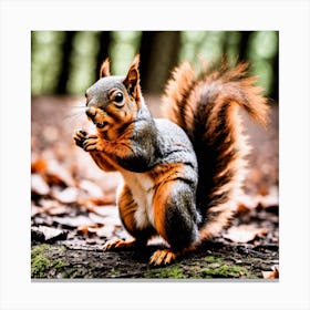 Squirrel In The Woods 27 Canvas Print