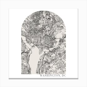 Washington DC Boho Minimal Arch Street Map 1 Canvas Print