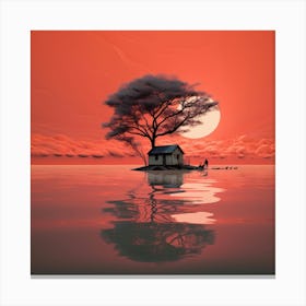 House In The Water Canvas Print