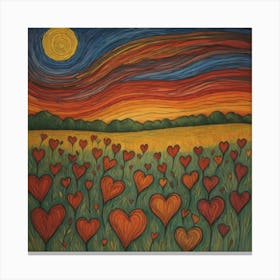 Field of Hearts Canvas Print