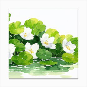 Watercolor Lotus Flower Canvas Print