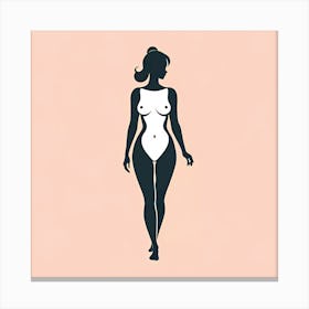 Evolving Silhouette III: Illustration Of A Nude Woman Canvas Print