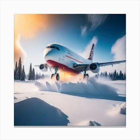 Airplane On Snow (38) Canvas Print
