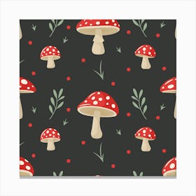 Mushroom Pattern Canvas Print