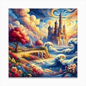 Castle In The Clouds Canvas Print