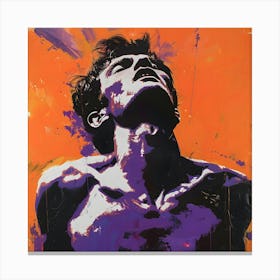 Man In Angst Orange And Purple 2 Canvas Print