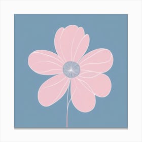 A White And Pink Flower In Minimalist Style Square Composition 713 Canvas Print